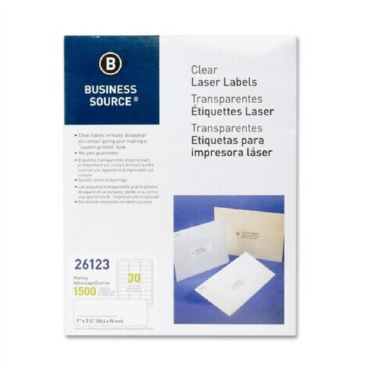 Label Laser 1 x 2-5/8" Clear [bx-1500]