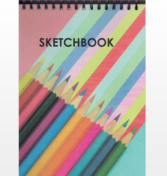 Sketchbook Spiral Rainbow Colored Pencils 9" x 11" [Hard Cover]