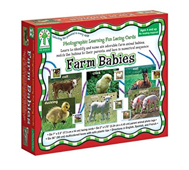 Farm babies Lacing Cards [Ages 4 & Up]