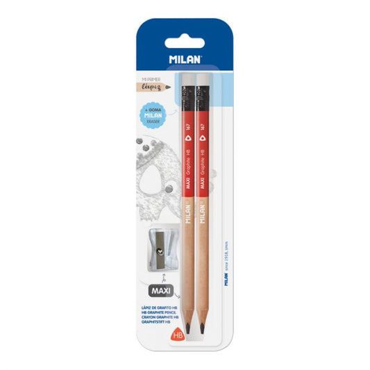 Pencil Maxi Jumbo Triangular w/Sharpener [pk-2]