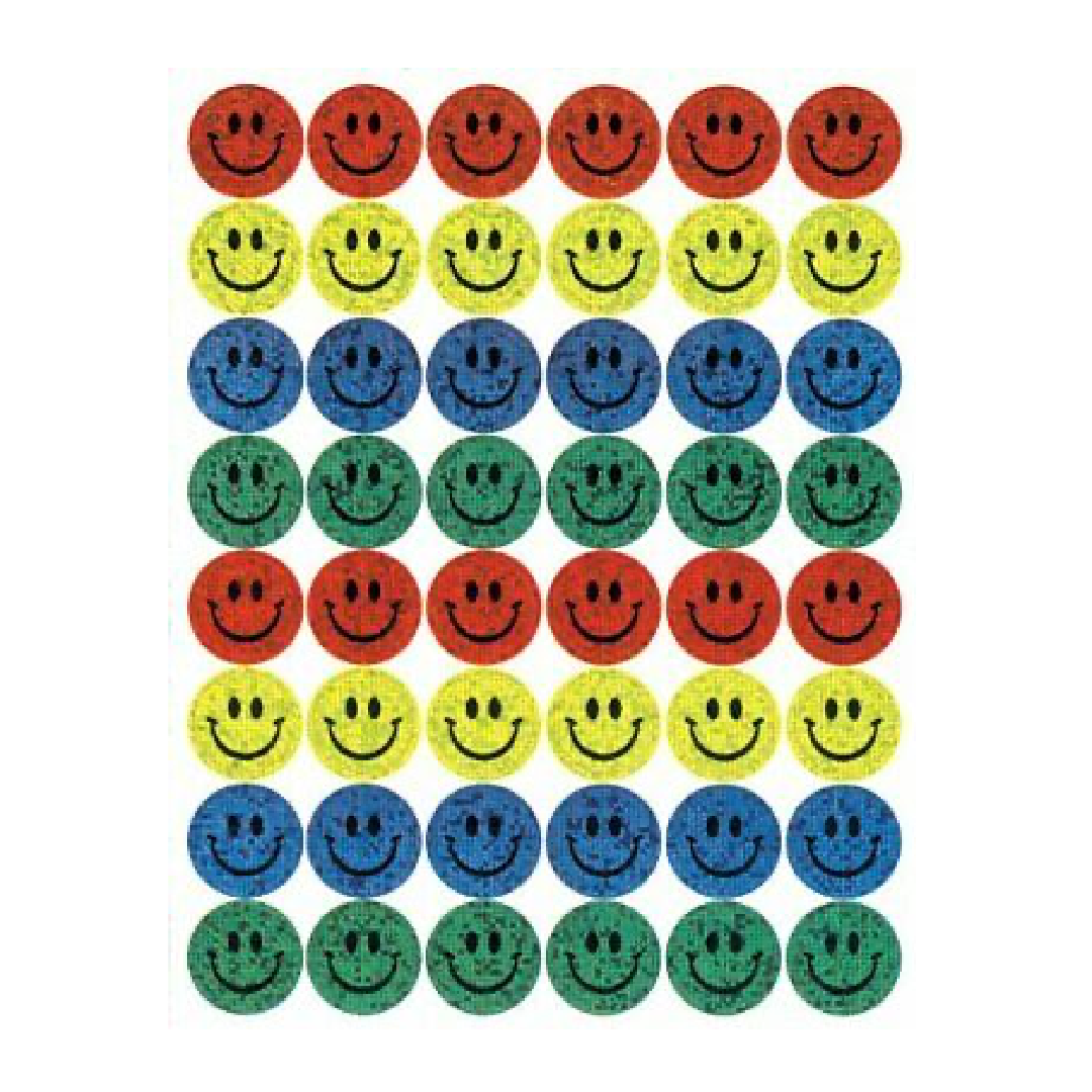 Stickers Self-Adhesive Happy Faces Sparkle