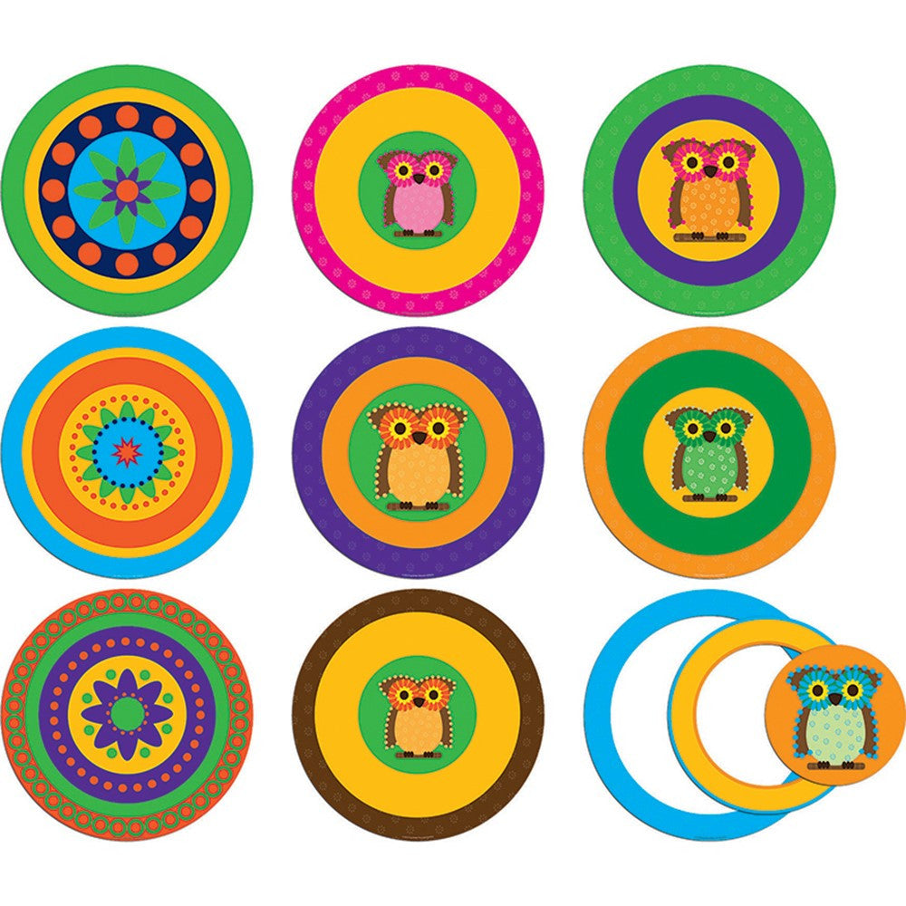 Pop-Outs Mod Circles w/Owls [pk-36]