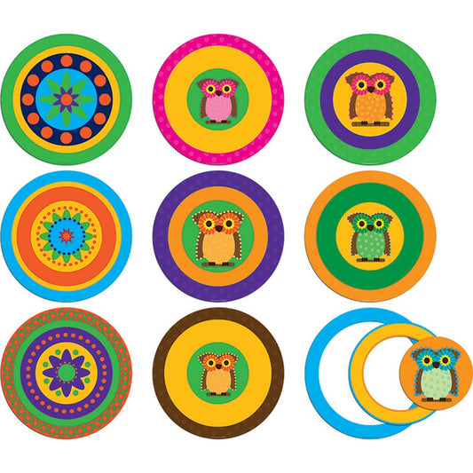 Pop-Outs Mod Circles w/Owls [pk-36]