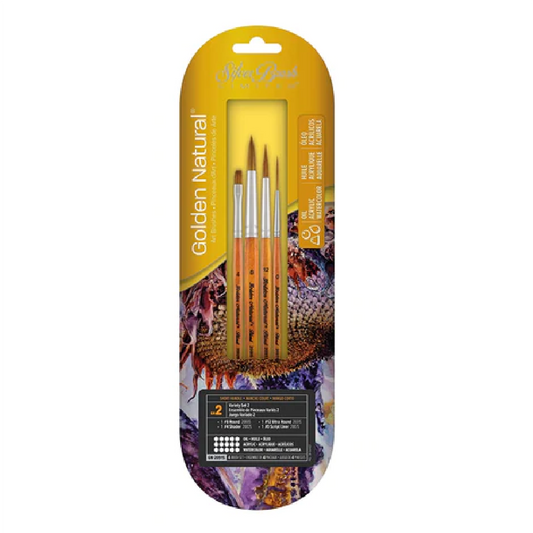 High-quality Brush Set Golden Natural [pk-4]
