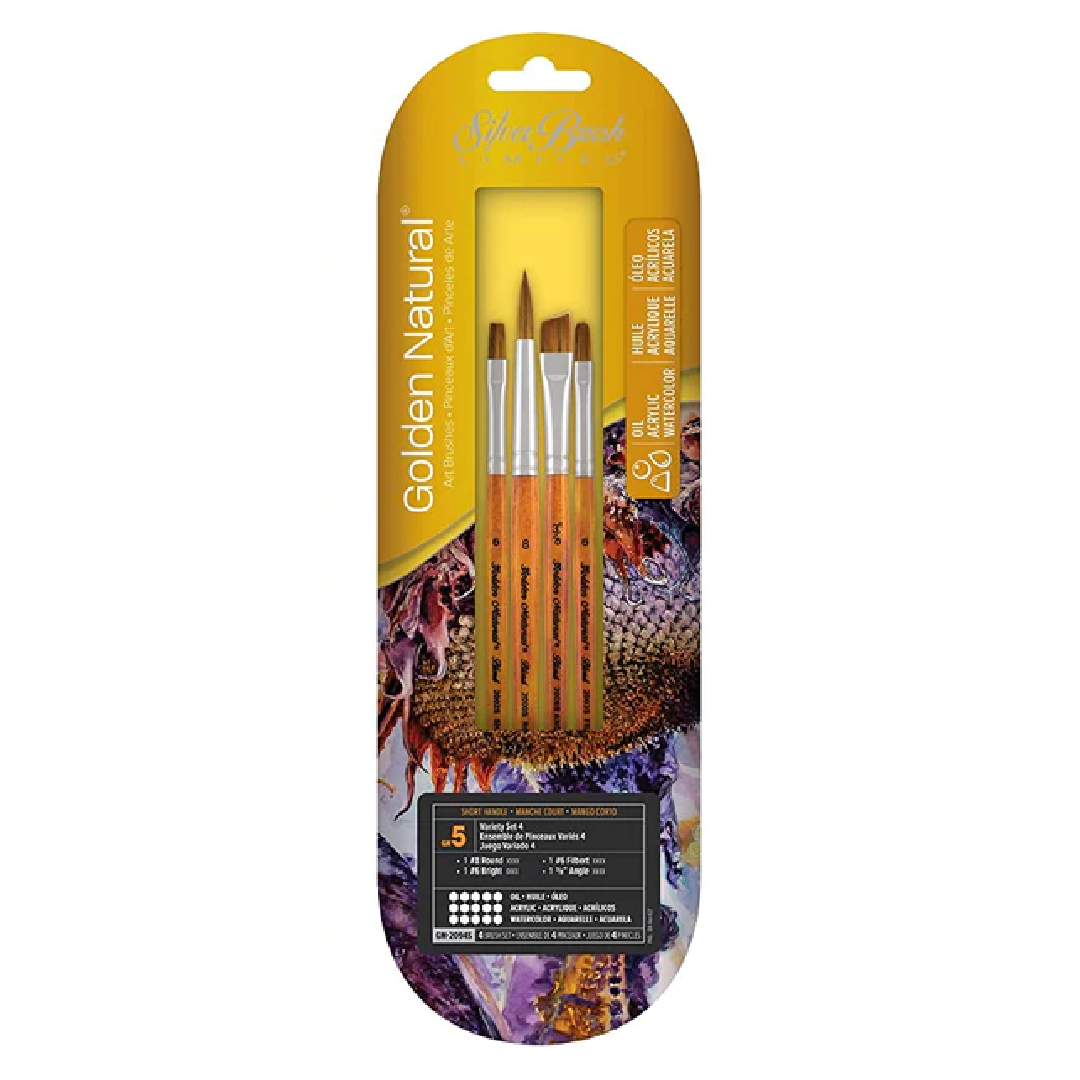 High-quality Brush Set Golden Natural [pk-4]