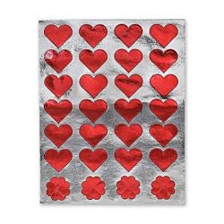 Stickers Foil Red Hearts (3 sheets)