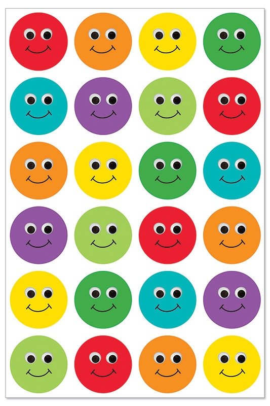 Stickers Smiley Faces 1" [3 sheets]