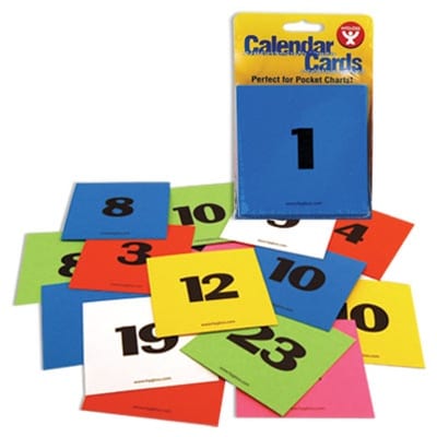 Calendar Cards (Numbers 1-31)
