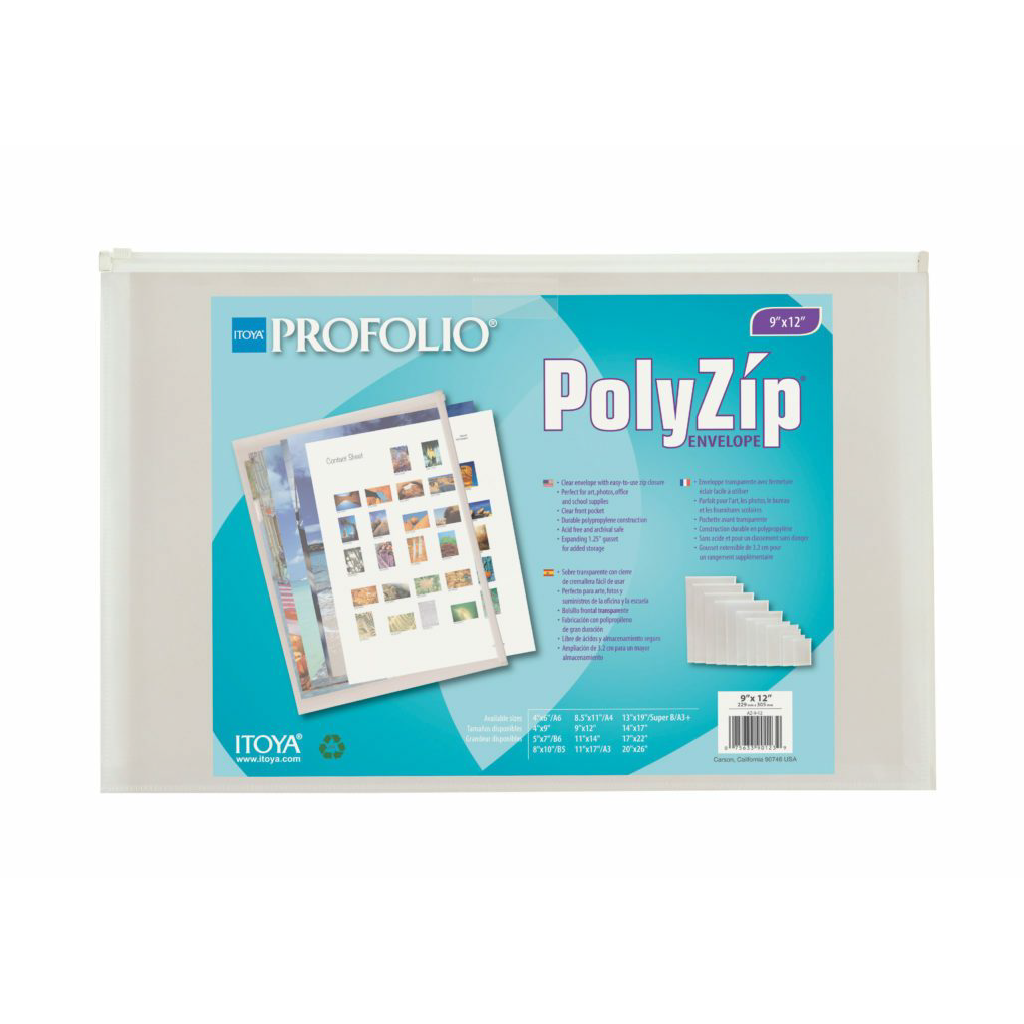 Envelope Plastic PolyZip 9" x 12"