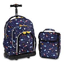 Rolling Backpack Spaceship - includes lunchbag