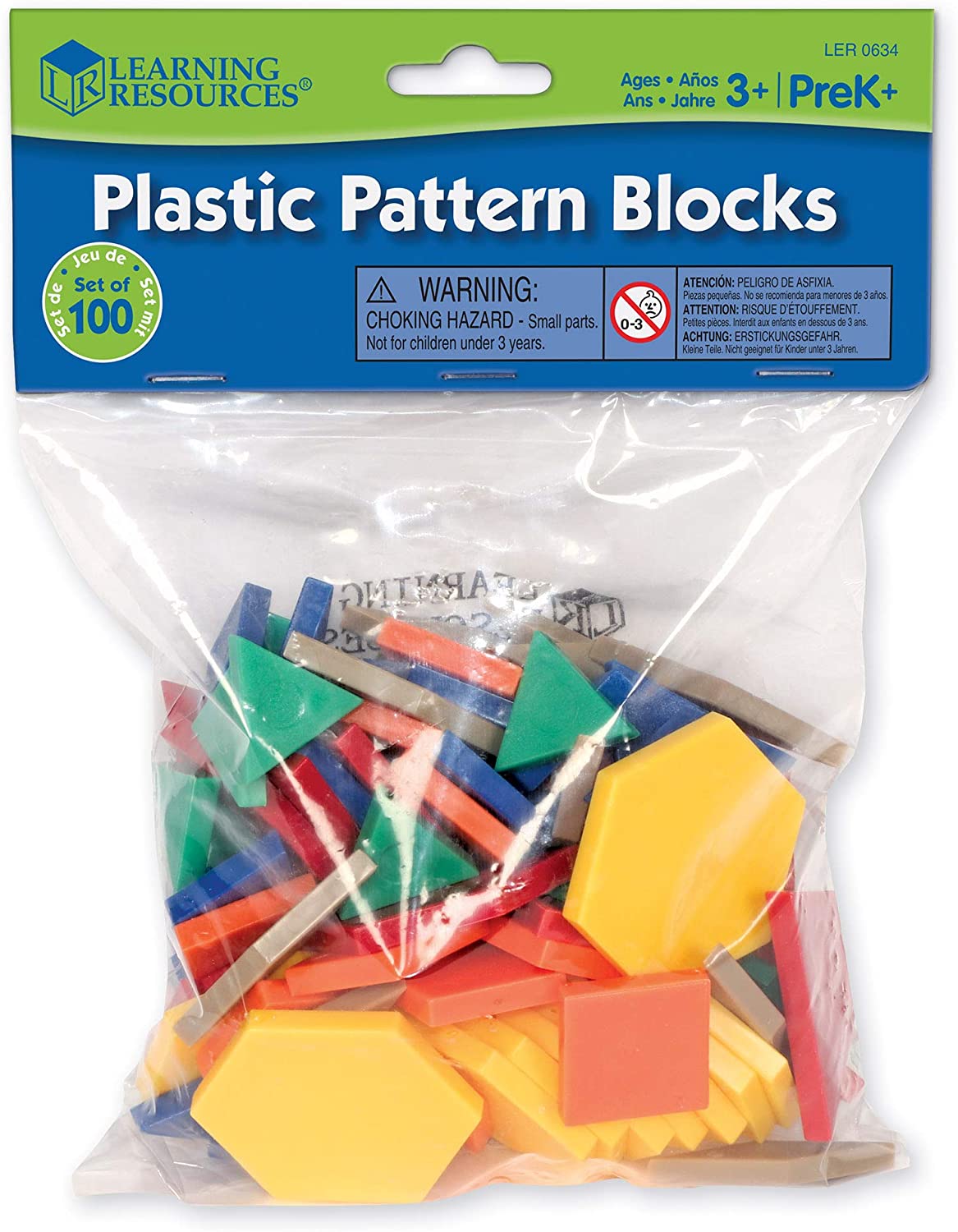 Pattern Blocks Plastic [set/100]
