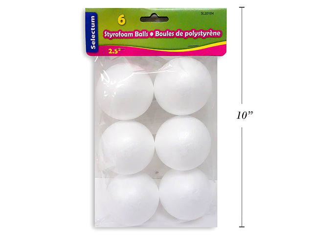 Styrofoam Balls 2.5" (6/pack)