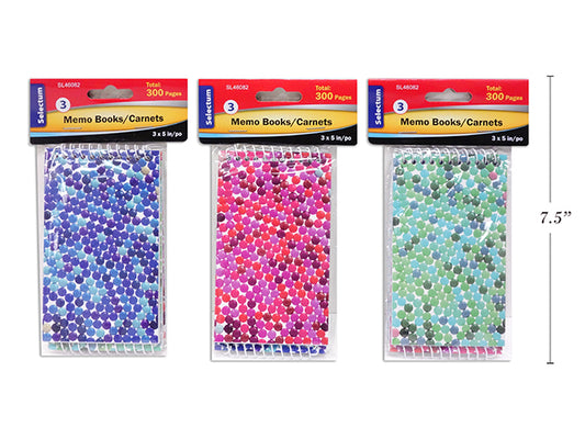 Memo Books 3"x 5" Top Bound Spiral [pk-3]