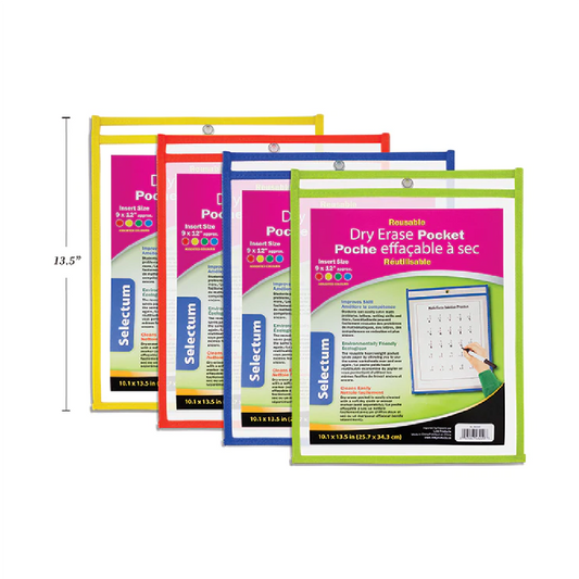 Dry Erase Pockets Reusable - 9”x 12”