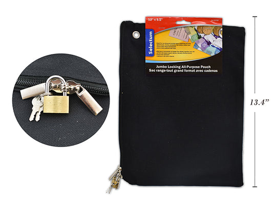 Envelope 12x9.5" Canvas Material w/Zipper, Lock & 2 Keys