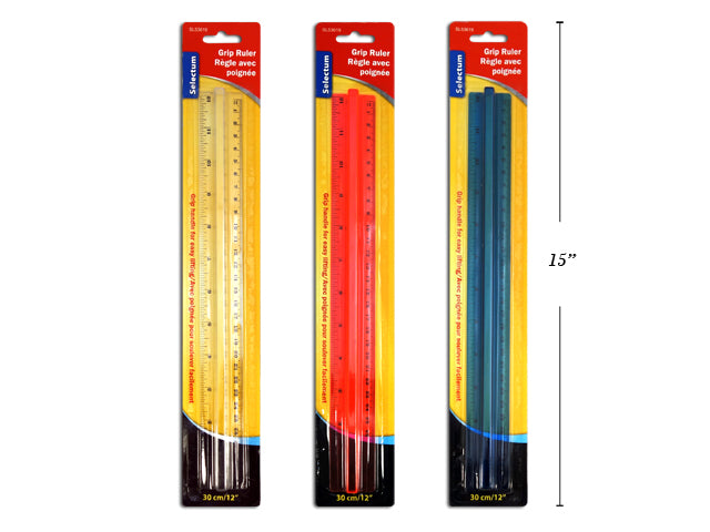 Ruler 12" Clear Grip [each]