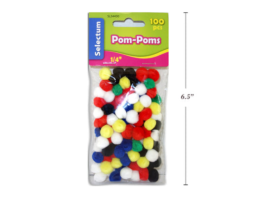 Craft Pom Poms 1/4", (100/pack)