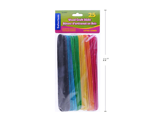 Extra Jumbo Color Wood Craft Sticks [pk-25]