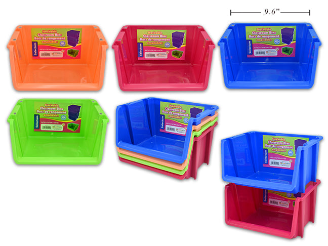 Stackable Bins, Plastic, Each