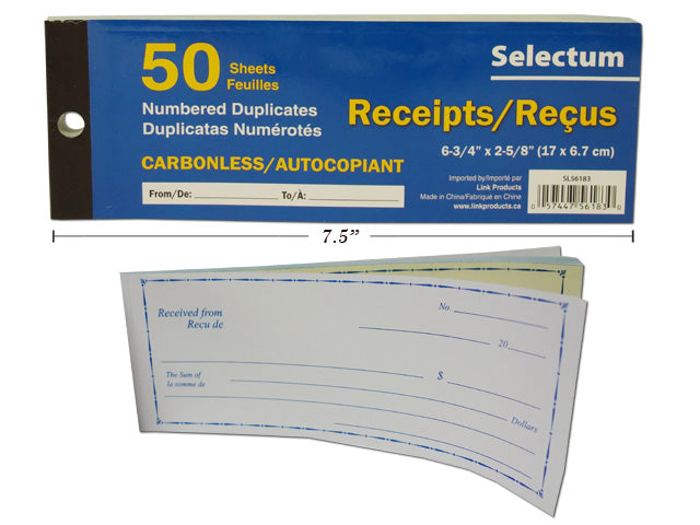 Receipst Carbonless [50 sheets]