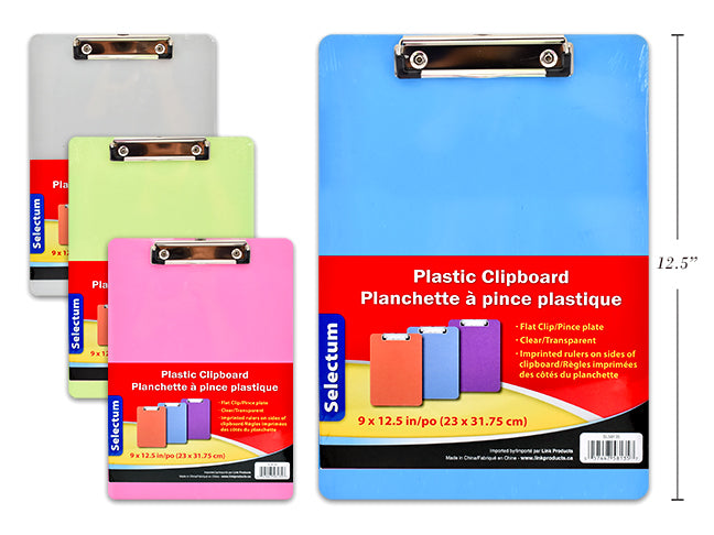 Clipboard Plastic Clear Color, Letter Size