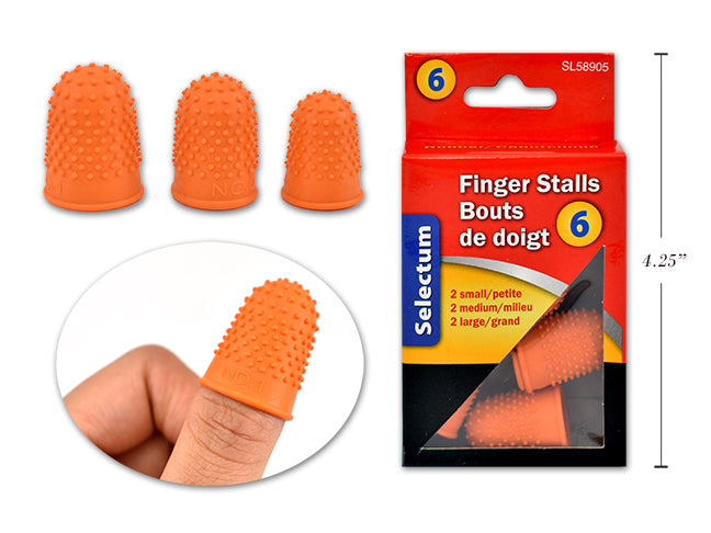 Finger Rubber Tips Asst (6-pk)
