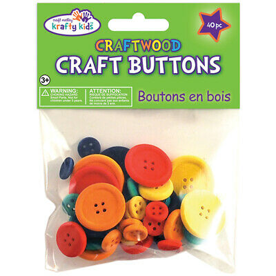 Buttons Wood Colored [pk-40]