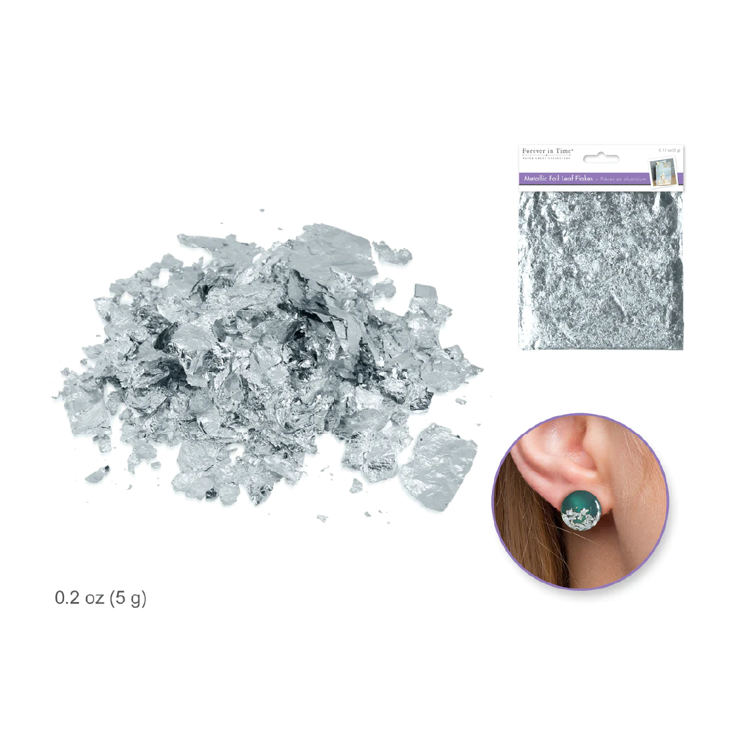 Mettalic Foil Flakes Silver [pk-6]