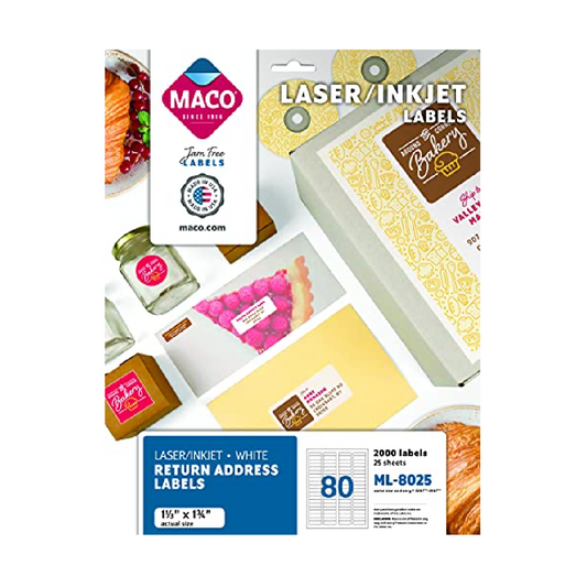Labels 1/2 x 1-3/4" White [2,000 lables / pack]