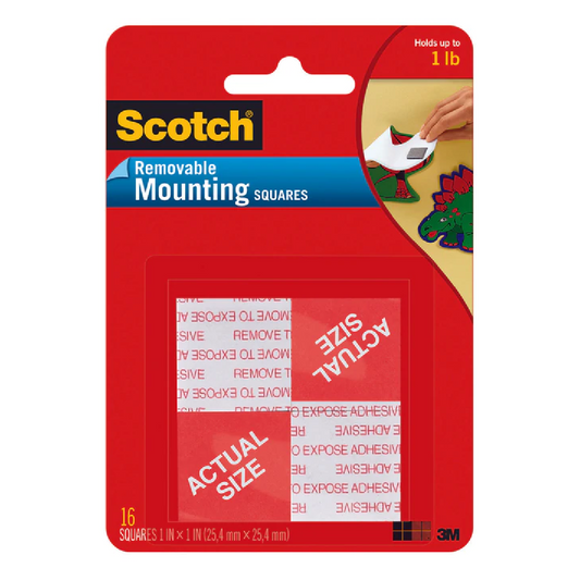 Indoor Mounting Tape Squares, Removable