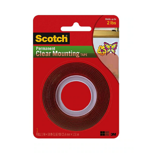 Permanent Clear Mounting Tape 1"x 60 yds