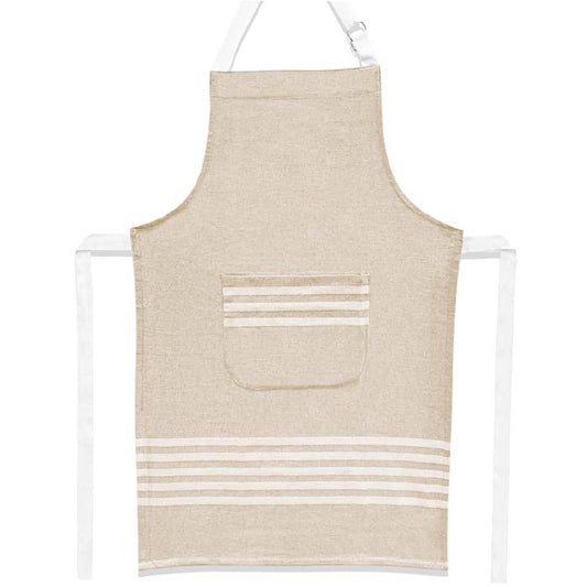 Apron Cotton w/Pocket Beige