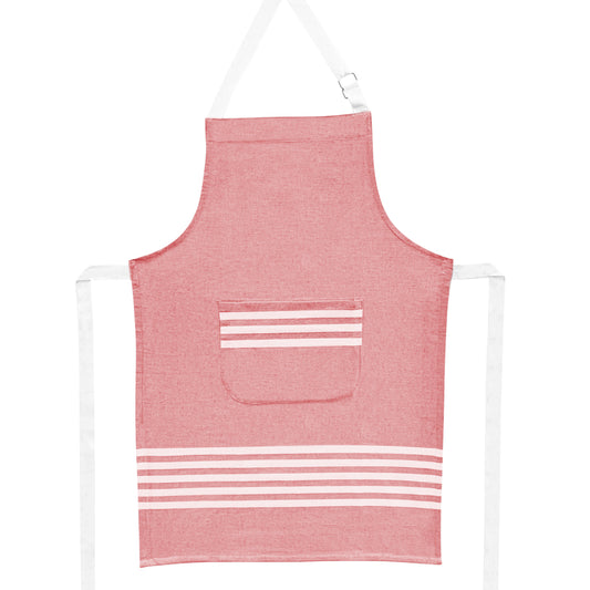 Apron Cotton w/Pocket L. Red