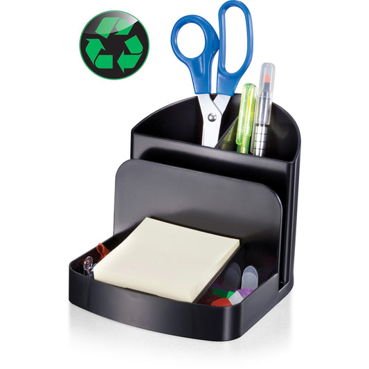 Deluxe Desk Organizer, Black, Recycled Material
