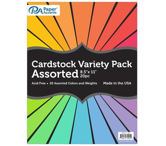 Cardstock 8.5" x 11" Assorted [pk-20]