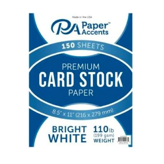 Premium Cardstock 8.5" x 11" White 110lb [pk-150]