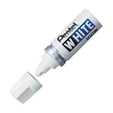 White Marker Permanent Ink Broad Point