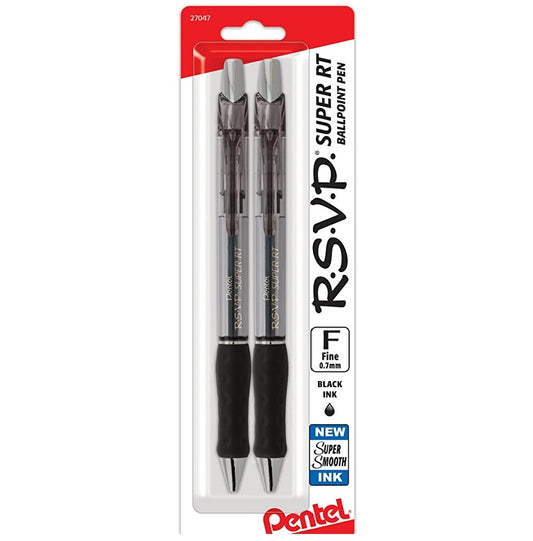 Pen BP Super RT Fine Blk [pk-2]