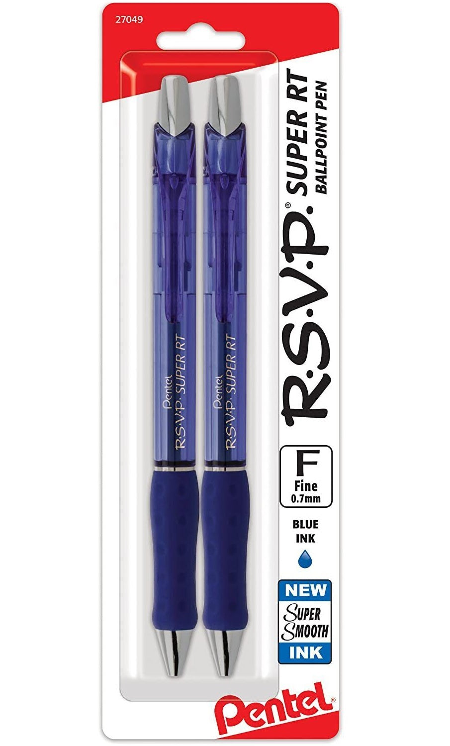 Pen BP Super RT Fine Blue [pk-2]