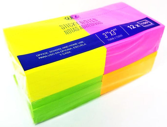 Sticky Notes 3x3" Neon [pk-12]