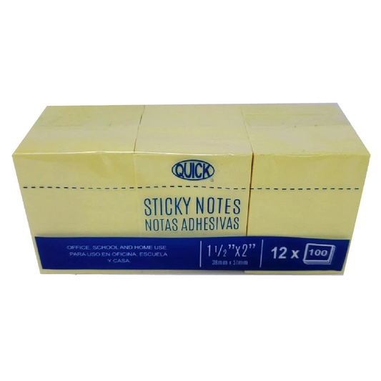 Sticky Notes 1 ½ x 2" Yellow (dz)