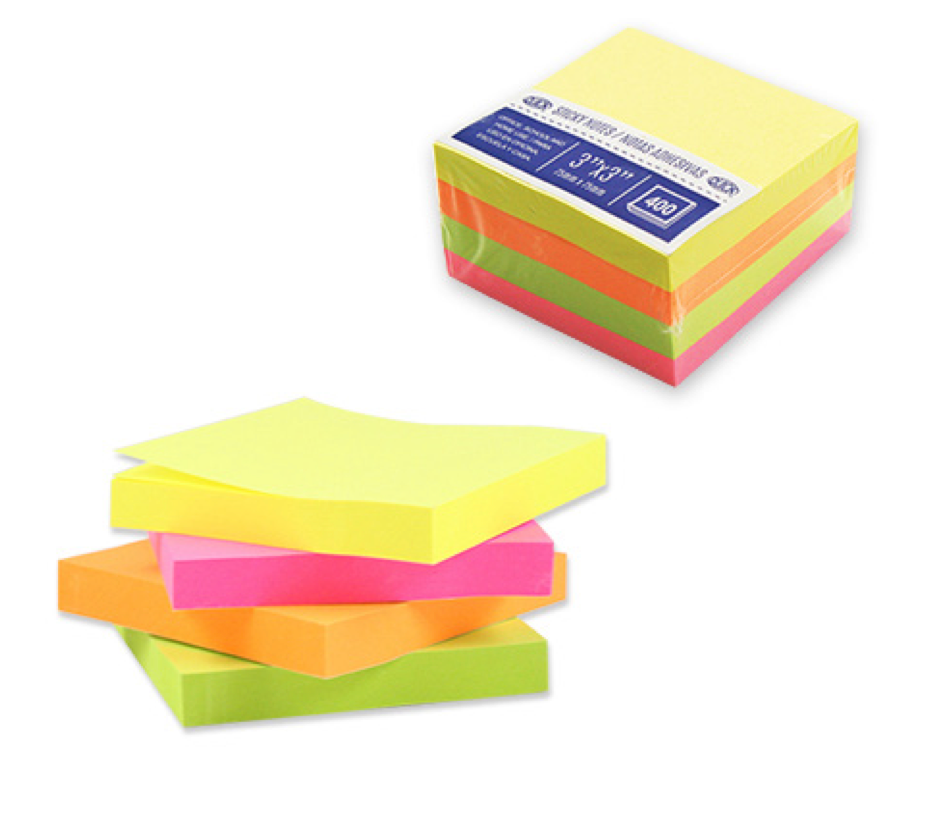 Sticky Notes 3" x 3" Neon Cube