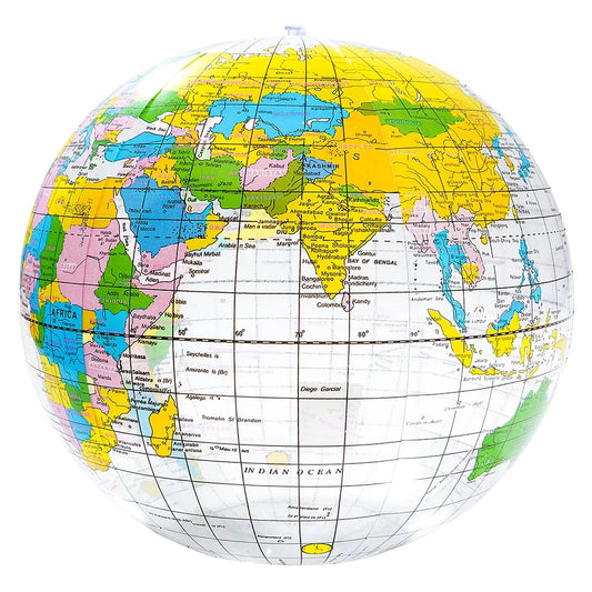 Earth Globe Inflate 16" Clear