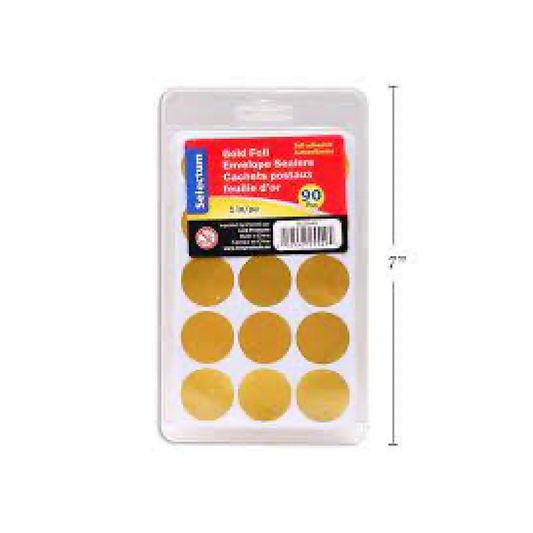 Gold Foil Round Stickers 1" [pk-90]