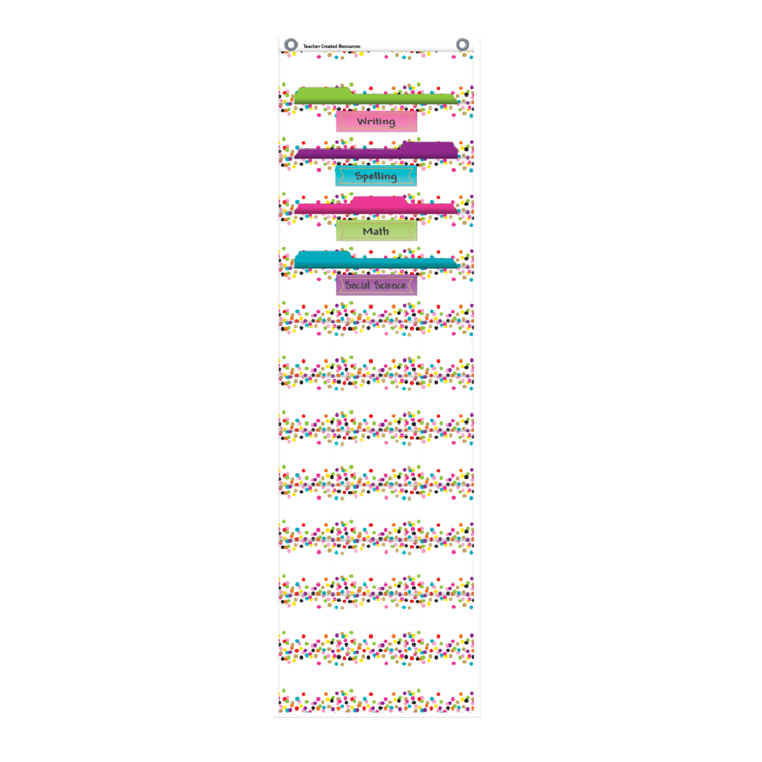 "Confetti" 10 Pocket File Storage Pocket Chart