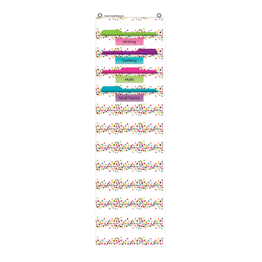 "Confetti" 10 Pocket File Storage Pocket Chart