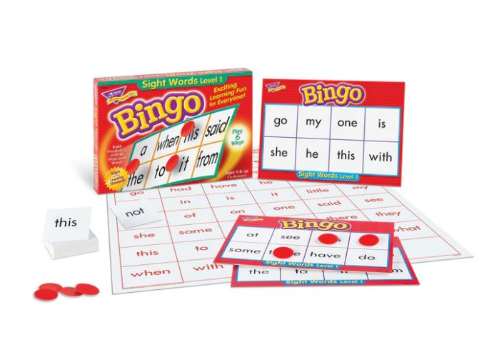Sight Words Level 1 Bingo Game