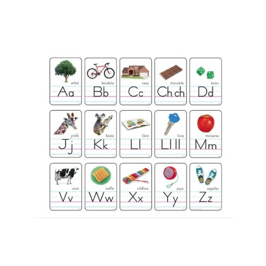 Cartas del abecedario con fotos Manuscrito - (Spanish) Bulletin Board Set