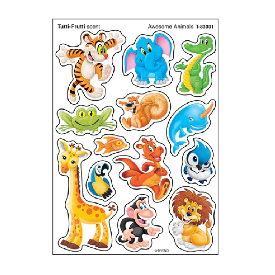 Stickers Awesome Animals [4 sheets] – Humacao School Supply