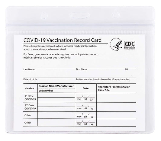 WATERPROOF Vaccination Card Protector, 3" x 4"